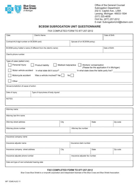 What Is A Subrogation Agreement Bcbsm Subrogation Fill Online Printable Fillable Blank Pdffiller