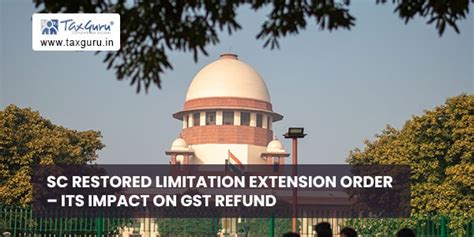 SC Restored Limitation Extension Order Its Impact On GST Refund