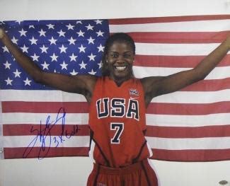 Sheryl Swoopes signed 16x20 Photo Team USA Olympics w/ US Flag 3X Gold ...