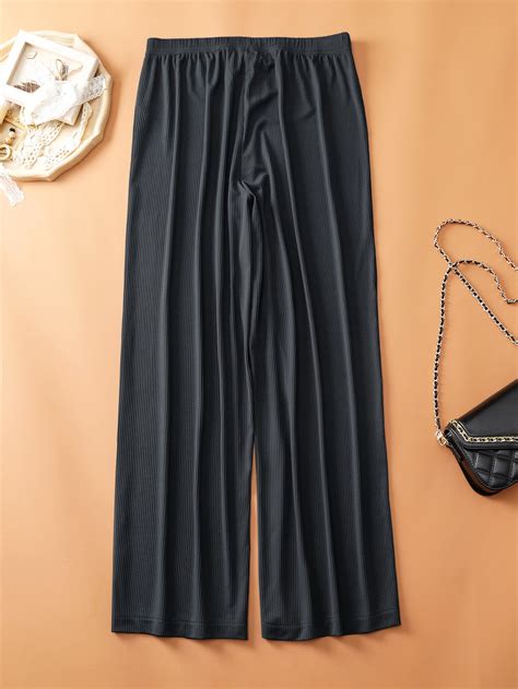 Shein Mulvari Plus Knot Waist Wide Leg Pants Shein Usa