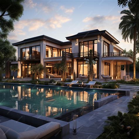 Premium Photo | A Very beautiful modern villa architecture