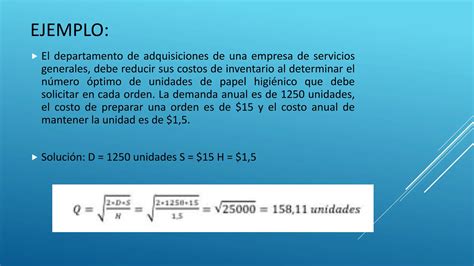 Lote Econ Mico De Compra O Eoq Ejercicios Pptx