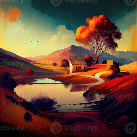 Landscape Art - 22416423 Stock Photo at Vecteezy