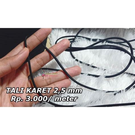 Jual Tali Karet Mm Hitam Tali Elastis Strap Mask Meter Bahan