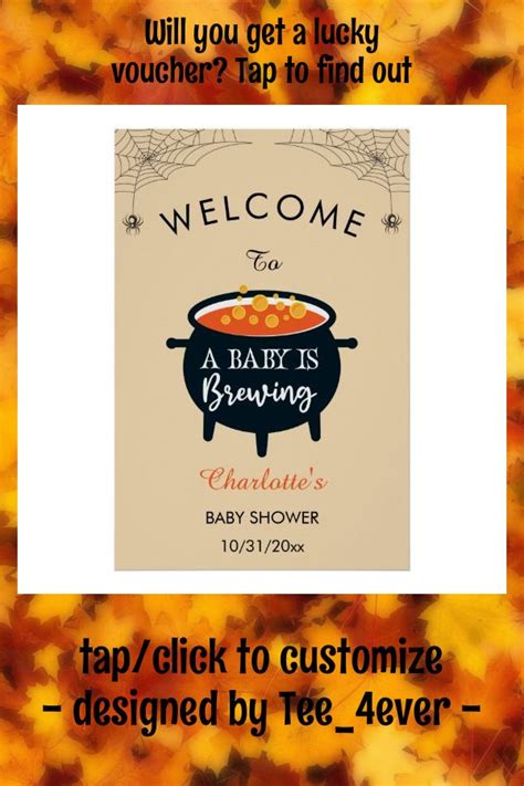 A Baby Is Brewing Halloween Baby Shower Welcome Poster Zazzle