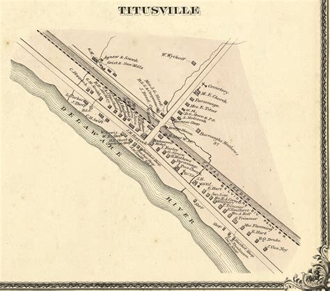 Map of Titusville (1875) – Everts & Stewart – Hopewell Valley History ...