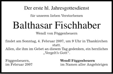 Traueranzeigen Von Balthasar Fischhaber Trauer Merkur De