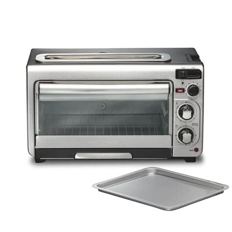 Hamilton Beach 2 In 1 1450 W 4 Slice Silver Toaster Oven With 2 Slice Toaster Slots 31156g The