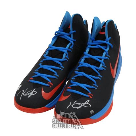 Kevin Durant Autographed Nike Zoom V Black/Orange Basketball Shoes 4/10 ...