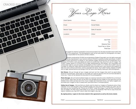 Photographer Contract Package Info Invoice Release Form Model