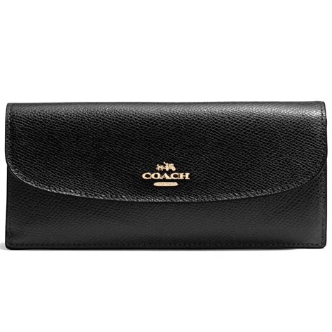 Spreesuki Coach Crossgrain Leather Soft Wallet Black F54008