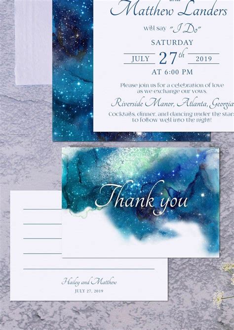 Starry Night Wedding Invitations - jenniemarieweddings