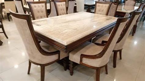 Wooden Rectangular Marble Top Dining Table Seater At Rs Set In