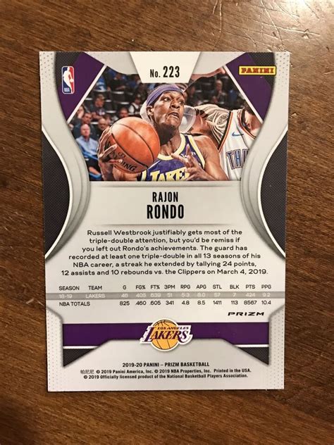 Rajon Rondo Prizm Green Los Angeles Lakers Ebay