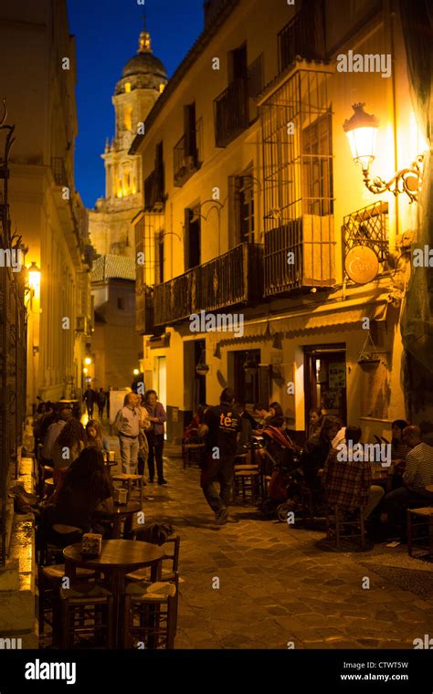 Nightlife Malaga Spain Stock Photo - Alamy