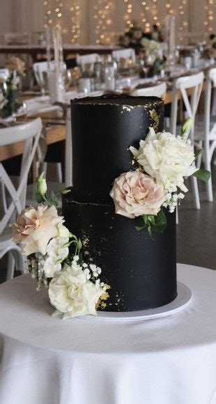 40 Stylish Dark Moody Wedding Cakes Black Buttercream Cake