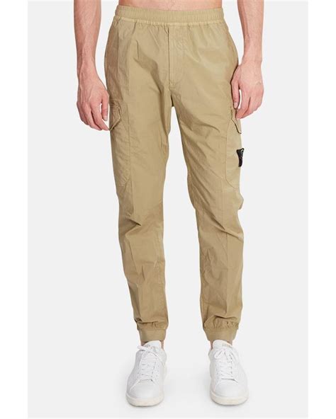 Stone Island Cotton Tapered Cargo Trousers In Beige Natural For Men