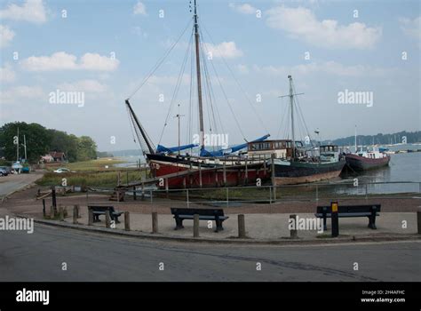 Boats On The River Orwell At Pin Mill Suffolk UK Stock Photo Alamy