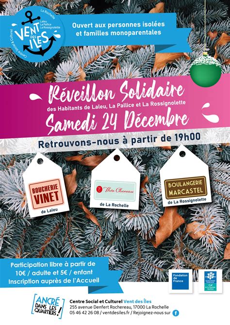 Réveillon Solidaire 2022 Centre Social Culturel Vent des Iles