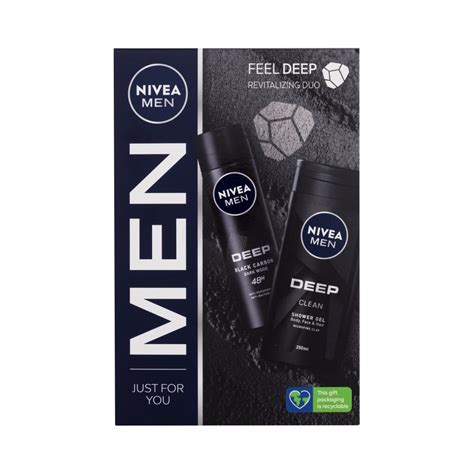 Nivea Men Deep Revitalizing Duo Pacco Regalo Doccia Gel Deep Clean 250