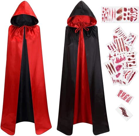 Bluelves Halloween Vampir Umhang Vampir Kost M Wendbar Schwarz Rot Mit