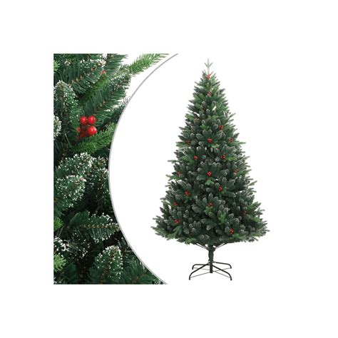 Sapin De Noël Artificiel À Charnières Avec Baies Rouges 120 Cm Vidaxl à