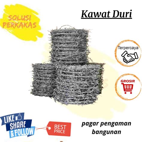 Kawat Duri Pagar Galvanis 35 Meter 1 Roll Kawat Berduri Kawat