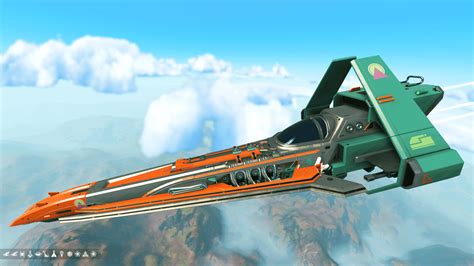 Green And Orange T1 Quasar Wing Fighter With Long Nose T3 System