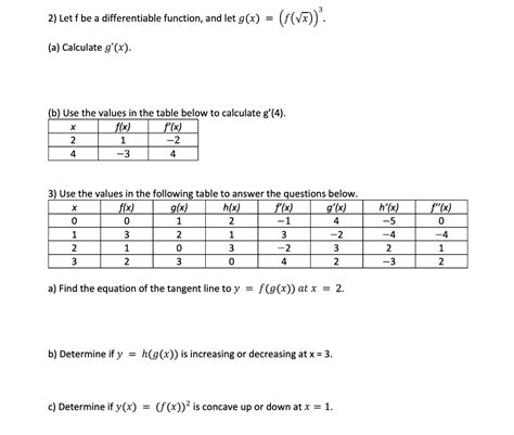 Solved 2 Let F Be A Differentiable Function And Let Gx