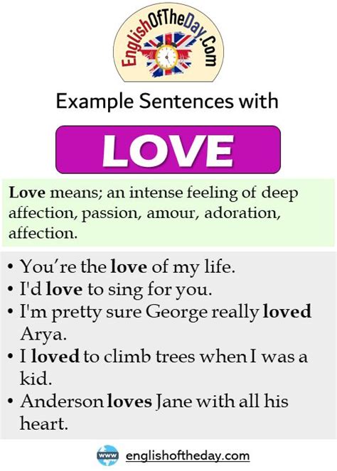 Sentences With Love Love In A Sentence Here Are More Words And