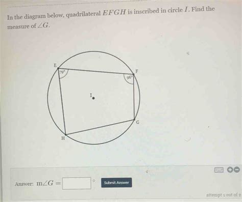 Solved In The Diagram Below Quadrilateral EFGH Is Inscribed In Circle