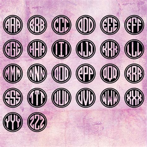 Circle Monogram Svg Monogram Letters Circle by PrintShapes on Etsy