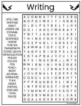 Writing Word Search Puzzle And Social Activity Word Recognition