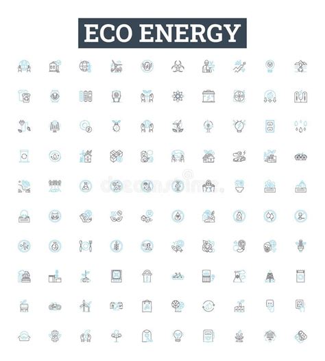 Eco Energy Vector Line Icons Set Eco Energy Sustainable Renewable