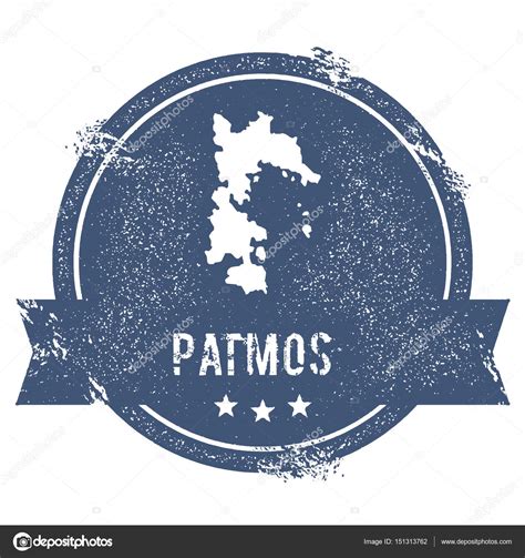 Patmos Logo Sign Travel Rubber Stamp With The Name And Map Of Island