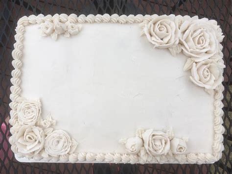 White Sheet Cake With Roses Wedding Sheet Cakes Cake Bridal Square