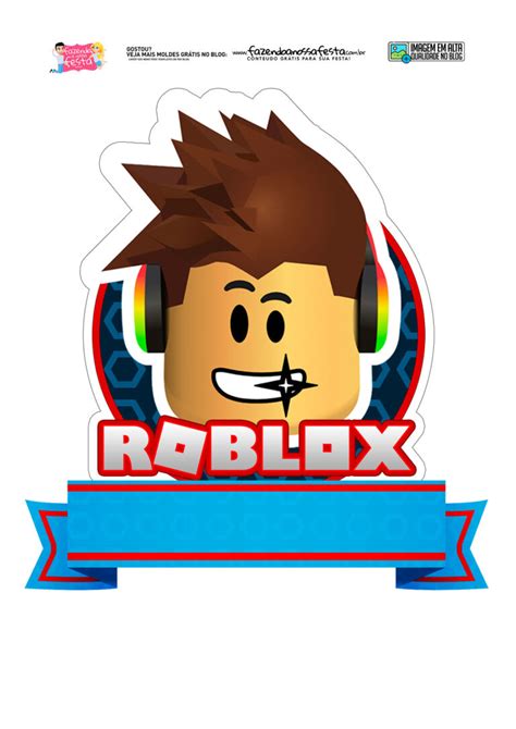 Topo De Bolo Kit Festa Roblox Fazendo A Nossa Festa