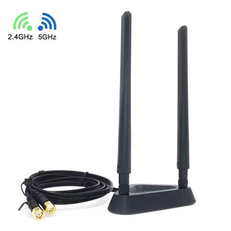 ANTENNE WI FI OMNIDIRECTIONNELLE Connecteur RP SMA 2 4 GHz 5 GHz Double