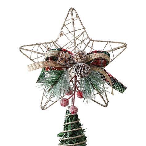 6" Christmas Star Tree Topper, Indoor Rattan Natural Star Tree Topper ...