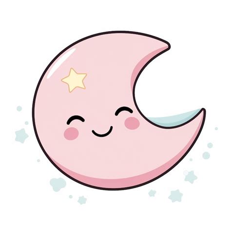 Hay Una Media Luna De Dibujos Animados Con Una Estrella En Ella