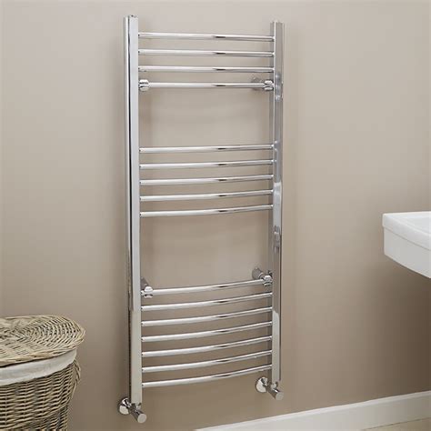 Eco Heat 1200 x 500 Curved Chrome Heated Towel Rail