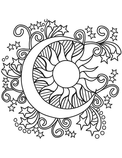 Sun And Moon Coloring Page