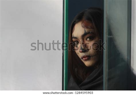 Horror Face Painting Beauty Make Conceptual Stock Photo 1284595903 ...