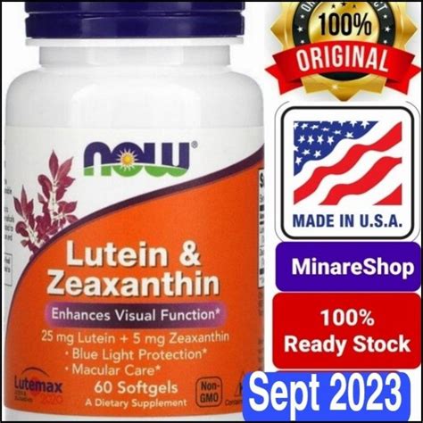 Jual Now Foods Food Lutein Zeaxanthin 60 Softgels Mata Blue Light