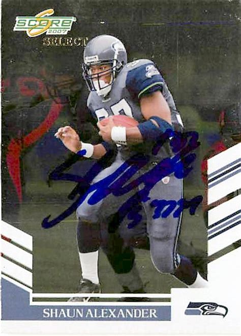 Shaun Alexander autographed Football Card (Seattle Seahawks) 2007 Score ...