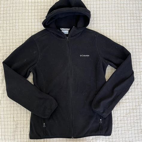 Columbia Fleece Full Zip Jacket With Hood Womens Depop