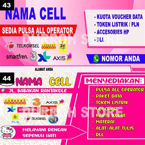 Jual Spanduk Banner Konter Pulsa Celluler Berbagai Ukuran X