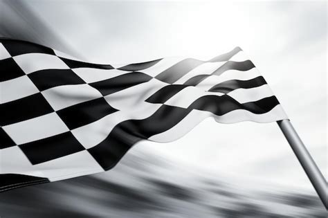 Bandeira Quadriculada Em Preto E Branco De Automobilismo Agitando