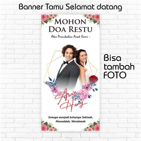 Jual Banner Nikah Sugeng Rawuh Selamat Datang Mohon Doa Restu