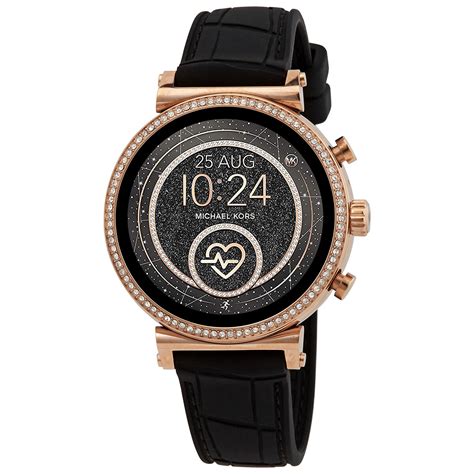 Michael Kors Access Gen Sofie Rose Gold Tone And Embossed Silicone